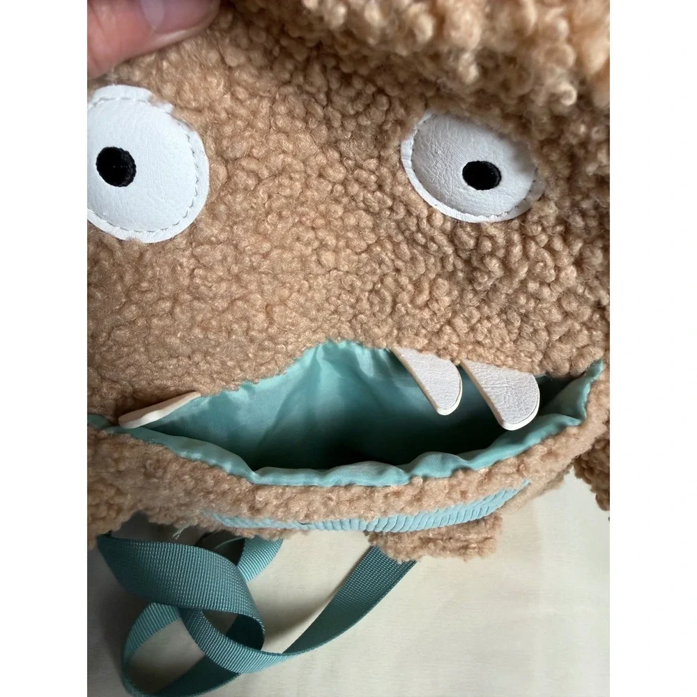 Target Monster Mini Backpack Brown Sherpa Fuzzy Corduroy Mint Green Straps